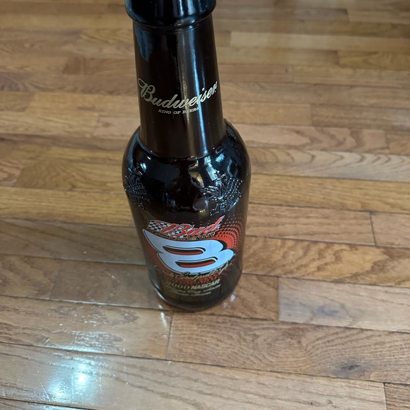 Vintage 2000 Dale Earnhardt Jr Large BUDWEISER Glass Bottle Coin Bank 14” - Picture 6 of 6